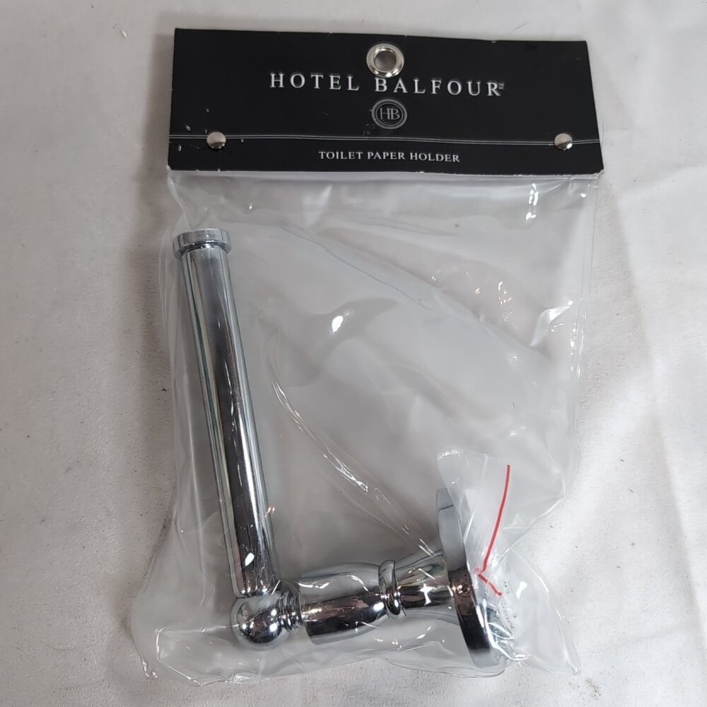 Hotel Balfour Toilet Paper Holder Silver Metal Classic Style Polished NEW Round